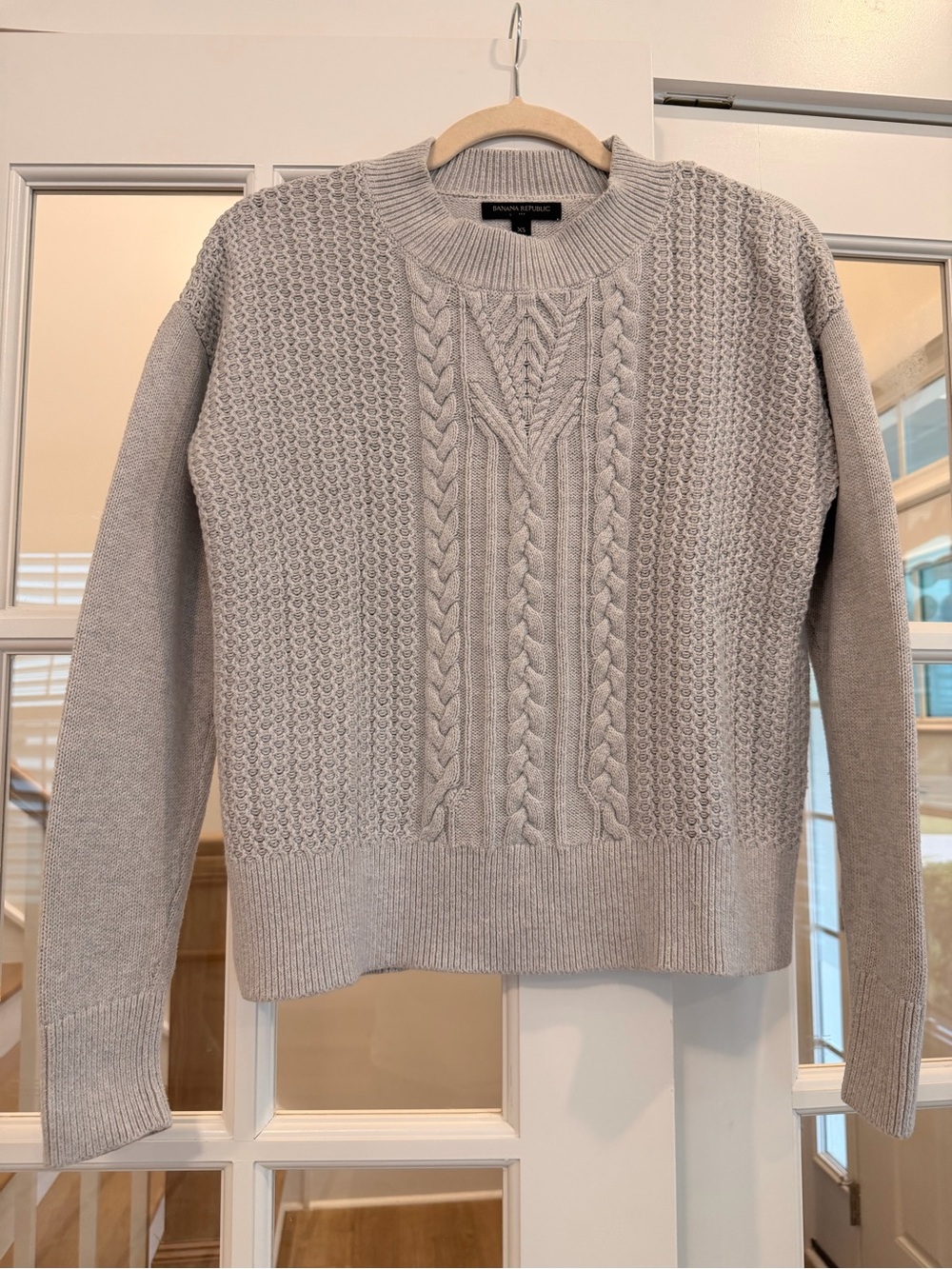 Banana Republic Gray Cable Knit Sweater XS